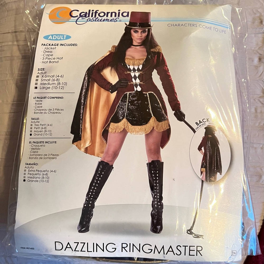 Women's size Large Sexy Ring Master Halloween Costume